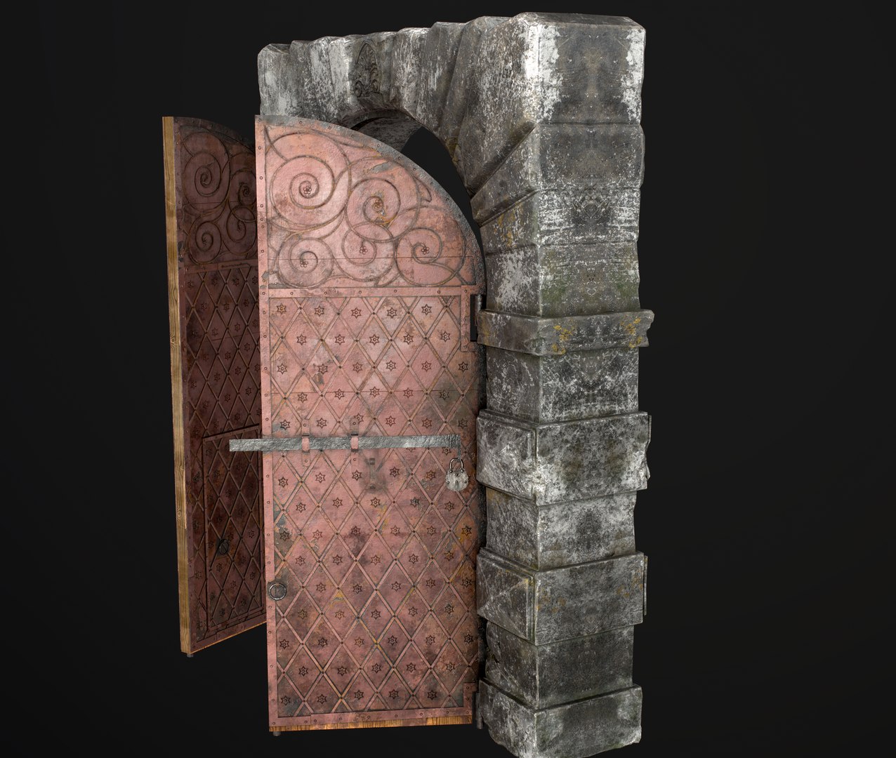 3D old gate medieval model - TurboSquid 1595269