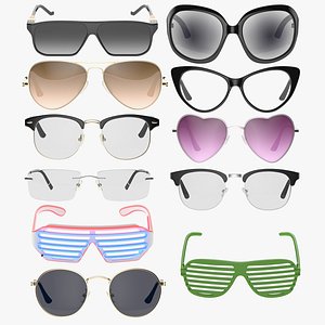 11 glasses sunglasses 3D model
