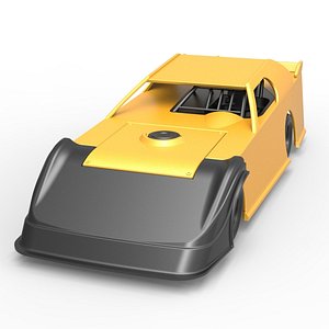 3D Diecast Dirt Modified Super stock car Scale 1 to 25