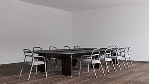 3D Conference dark wenge table