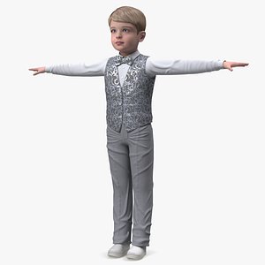 3D Child Boy Party Style T-Pose model