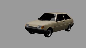 Low Poly Ukrainian Car ZAZ 1102 Tavria 1987