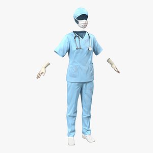 female surgeon dress 10 3d model