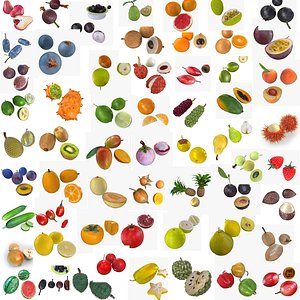 Mega Fruits Collection Low Poly