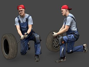 Stylized Car Mechanic Character 3D model