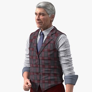 3D model elderly man casual wear