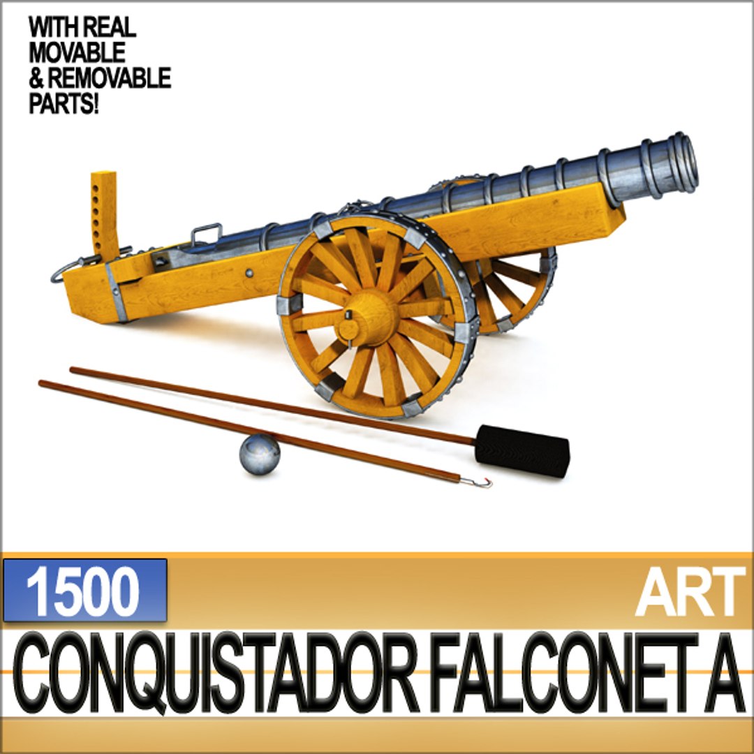 3ds Conquistador Cannon Falconet 1500