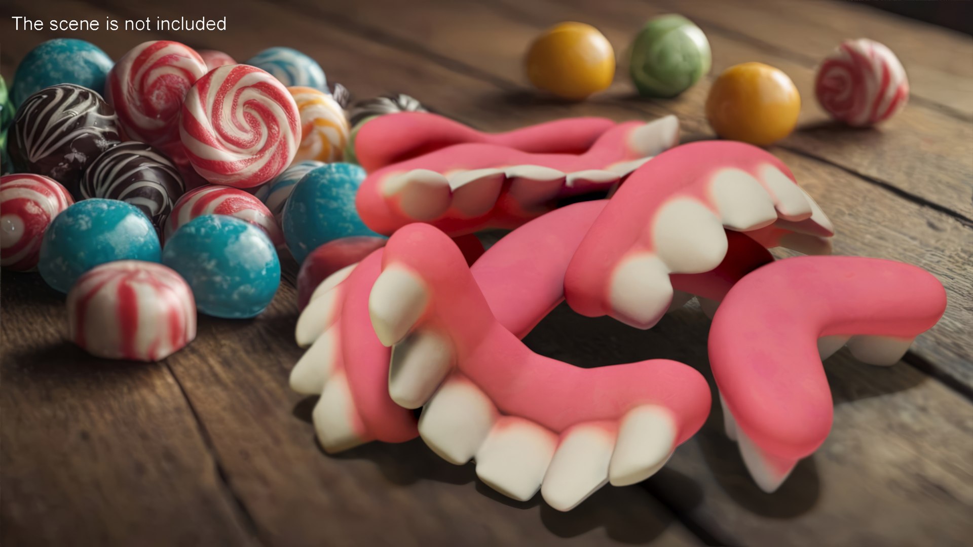 3D Gummy Teeth Candies Bunch - TurboSquid 2234600