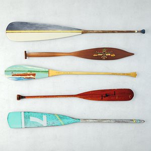 3D Vintage Oars and Paddles