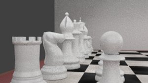 3D black chess set model