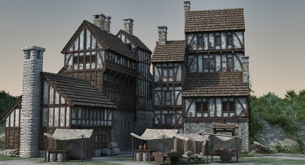 Medieval town village 3D - TurboSquid 1198334