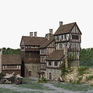 medieval town village 3D