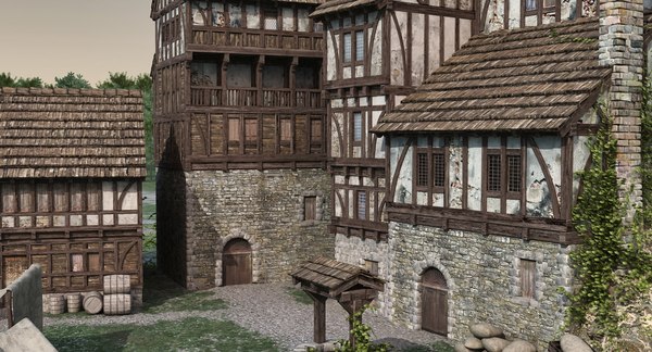 Medieval Town Village 3d - Turbosquid 1198334