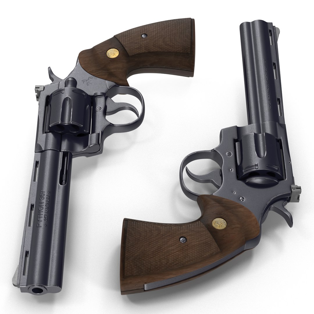 Colt Python Black 3d 3ds