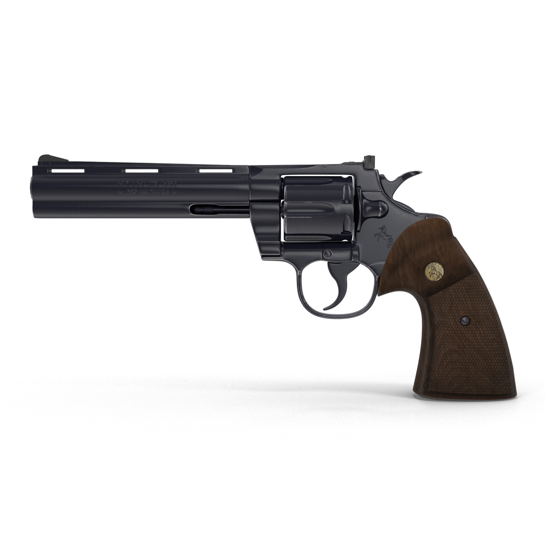Colt Python Black 3d 3ds