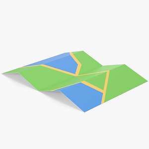 3D Map Paper Stylized
