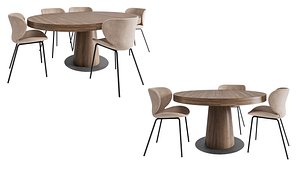 Granada dining table and Hamilton chair 3D model