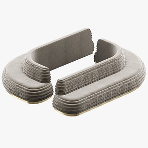 Flutted Banquet Module 01 - Custom 3D