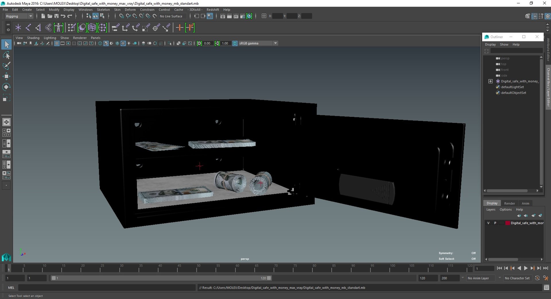 3D Digital safe with money model - TurboSquid 2063613