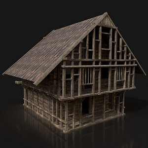 3D model ready viking house buildings