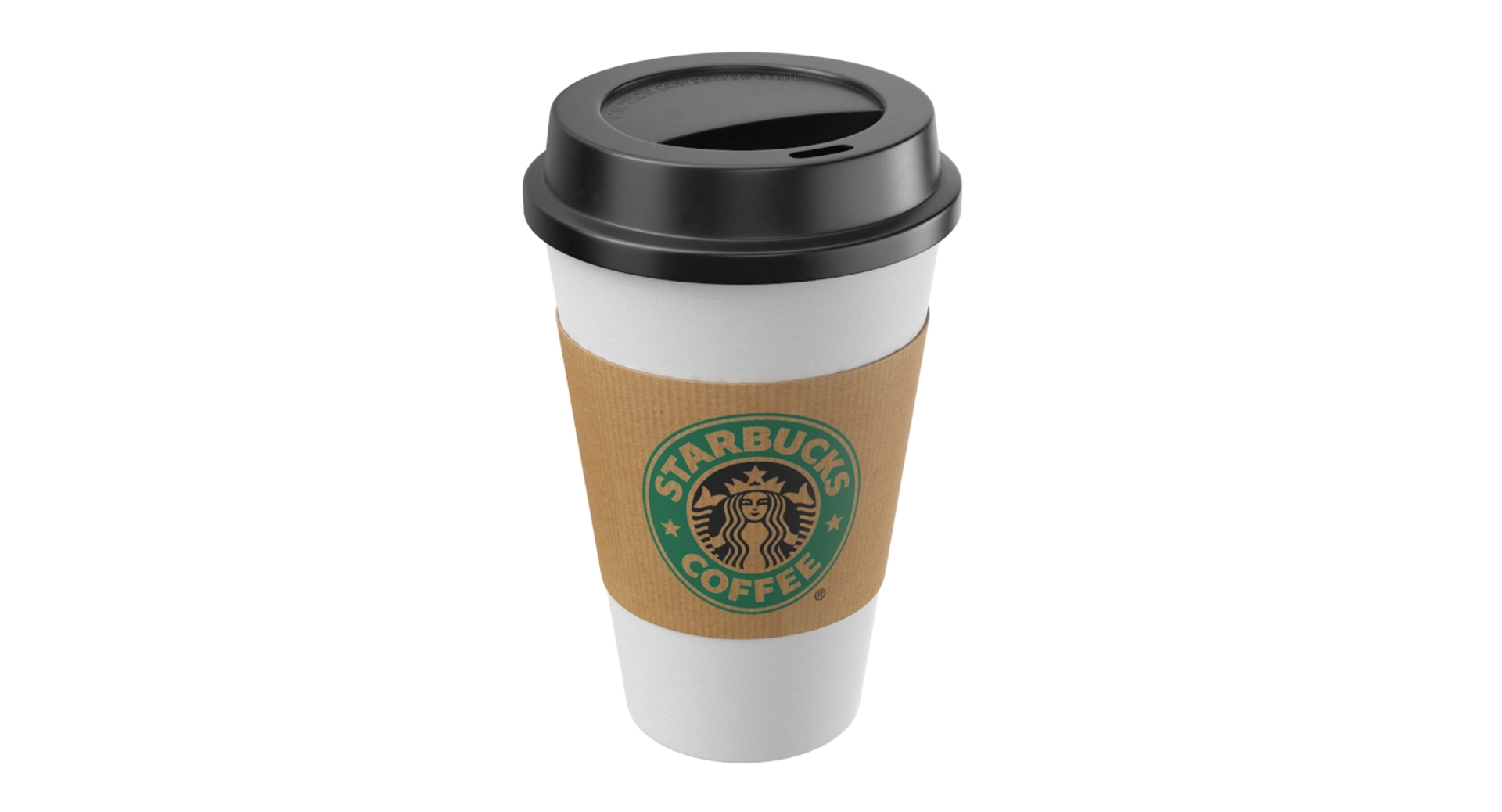 Starbucks coffee cup with flat lid 3D model 3D printable