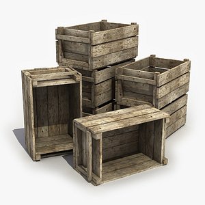 3d wooden crate model