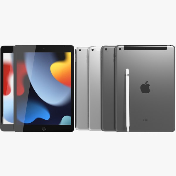 modelo 3d Apple iPad Pro 10 2 2021 WiFi y celular de novena generación con  lápiz plateado - TurboSquid 1791648