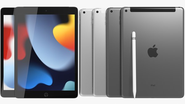 modelo 3d Apple iPad Pro 10 2 2021 WiFi y celular de novena