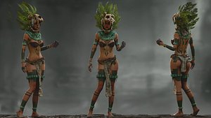 3D Mayan Woman model