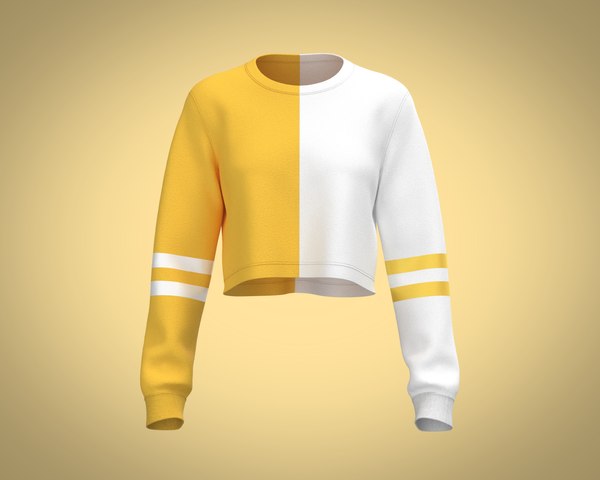 Girls Cropped Sweatshirt 3D model