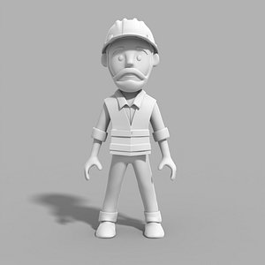 engineer cartoon 3D model