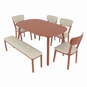dining set table kaori 3D model