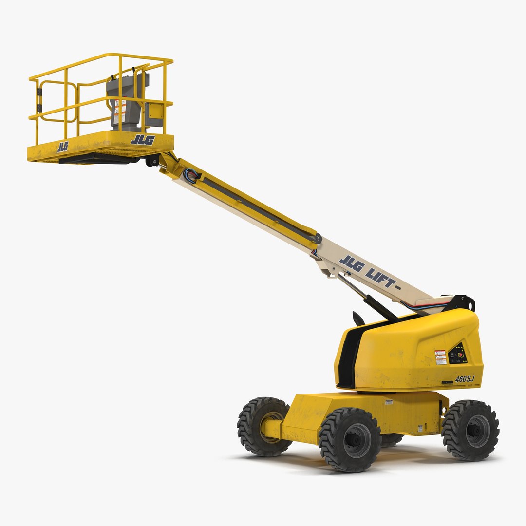 Telescopic Boom Lift JLG Yellow Rigged 3D model preview