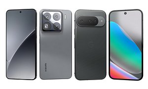 Google Pixel 10 Obsidian And Xiaomi 15 Pro Gray 3D