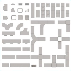 Square HVAC Ducting Pack 3D model
