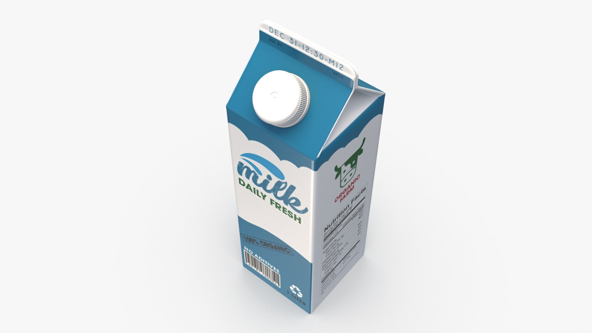 Milk Carton D Model Turbosquid