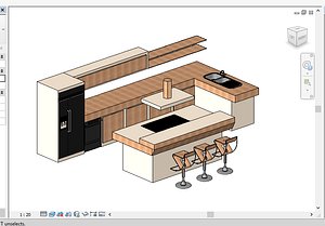 modern kitchen revit 2015 3D model
