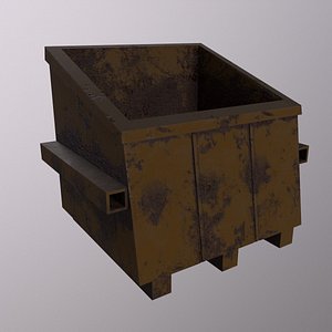 3D Trash Can Game Ready Low Poly 3D Model