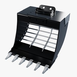 Excavator riddle bucket 3d Model 3D model