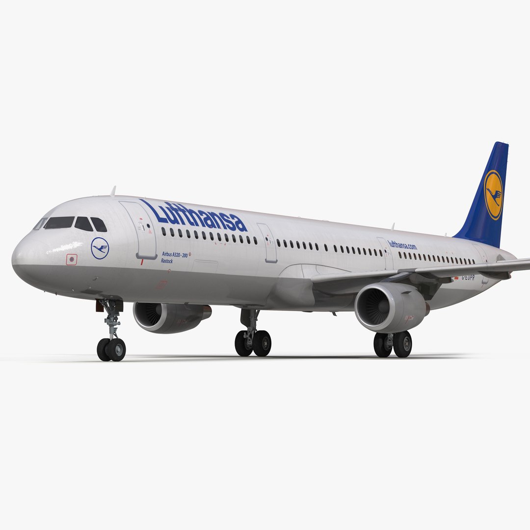 Airbus A321 Lufthansa 3D model preview