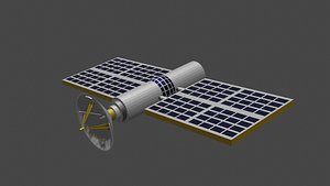 Low-Poly Satellite 3D Model