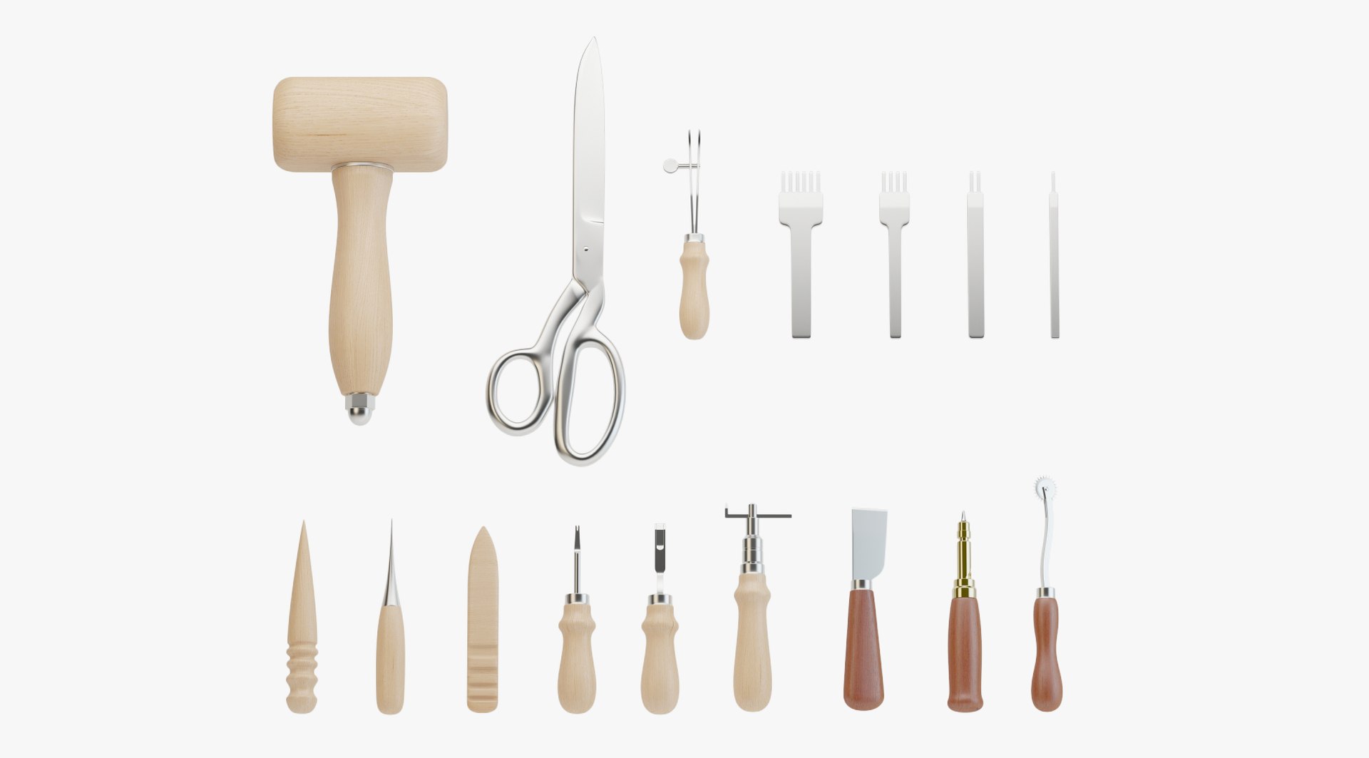 3D Leather Craft Hand Tools Model - TurboSquid 1572132