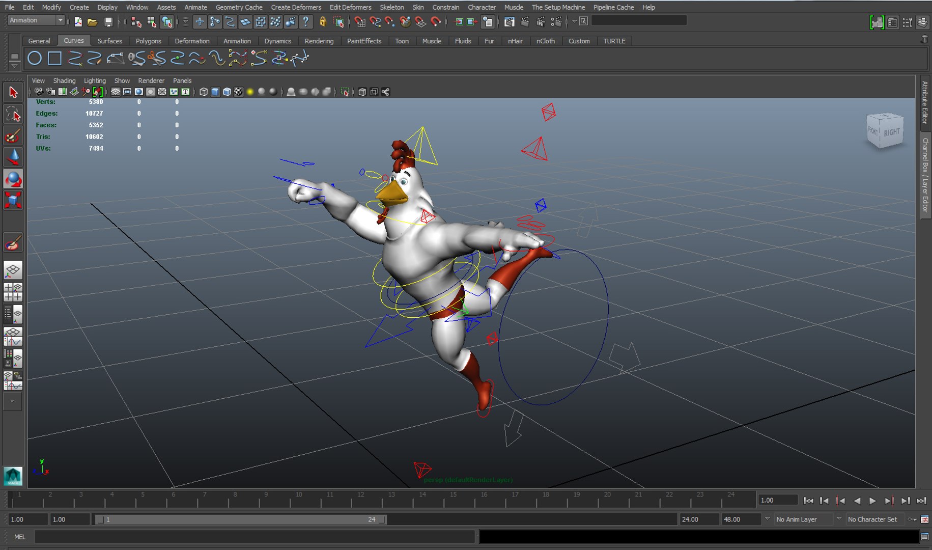 3d Rig Chicken Cartoon Model