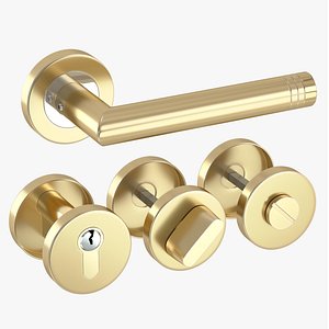 3D handle lock interior door model