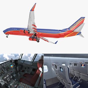 Boeing 737-900 with Interior Southwest Airlines Rigged