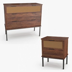 Abram Nightstand and Dresser 3D model