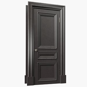 3D Classic wooden brown door