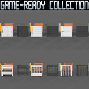 PBR Metal Gate B - Collection 3D model