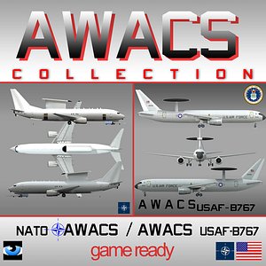 3d nato awacs b 737-7es model