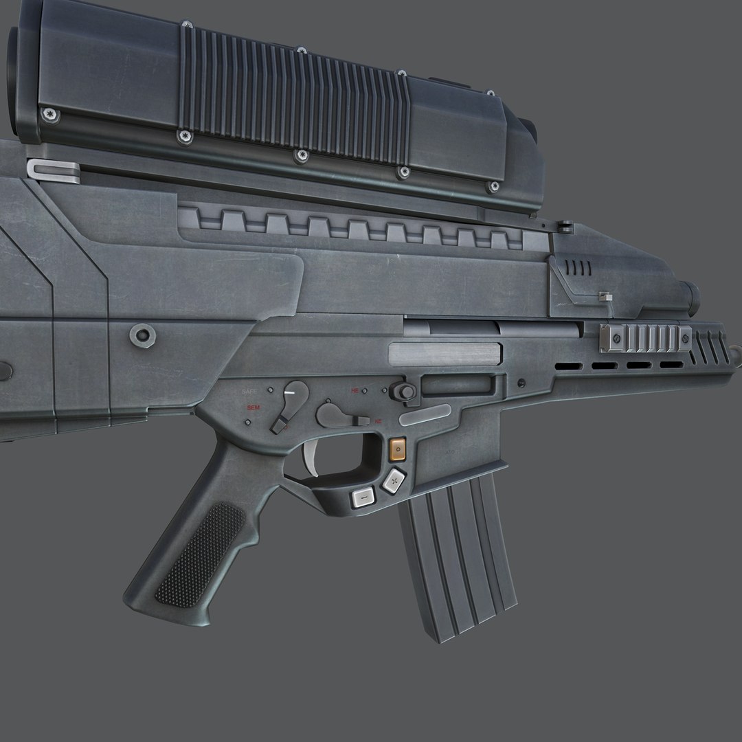 3d xm29 oicw rifle model
